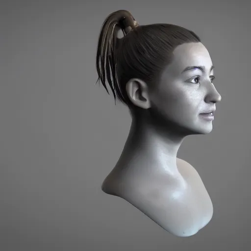 Image similar to profile picture of a future girl, nft, unreal engine 5, octane render