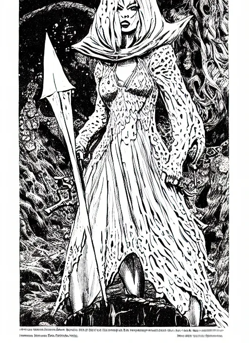 Image similar to a girl made of slime dressed as a cute mage, as a d & d monster, full body, pen - and - ink illustration, etching, by russ nicholson, david a trampier, larry elmore, 1 9 8 1, hq scan, intricate details, inside stylized border