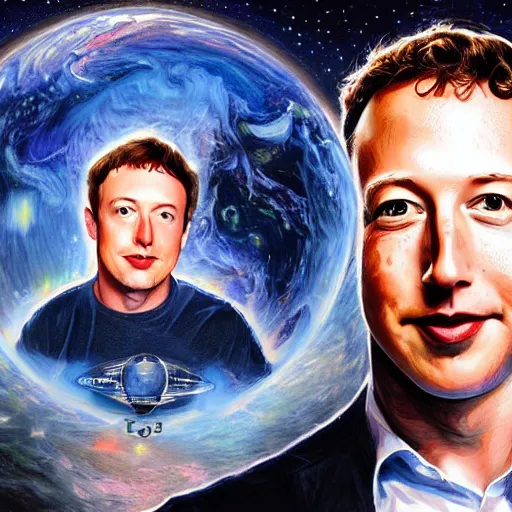 Prompt: portrait of elon musk, mark zuckerberg and jeff bezos together, looking at planet earth, very detailled, art contest winner on behance, trendy on deviantart, donato giancola, joseph christian leyendecker, les edwards, ed repka, wlop