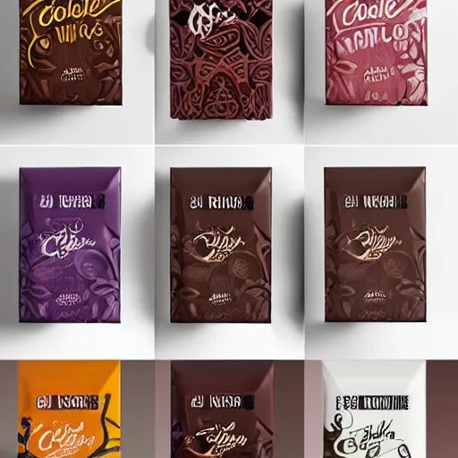 Image similar to chocolate packaging design, premium, bold colours, patterns, behance, packaging of the world