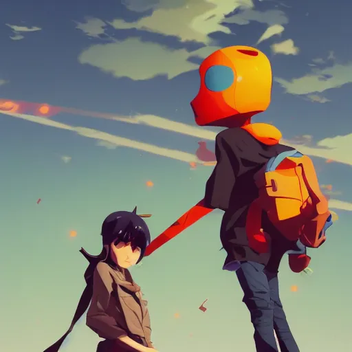 Image similar to hero world flcl, behance hd by jesper ejsing, by rhads, makoto shinkai and lois van baarle, ilya kuvshinov, rossdraws global illumination