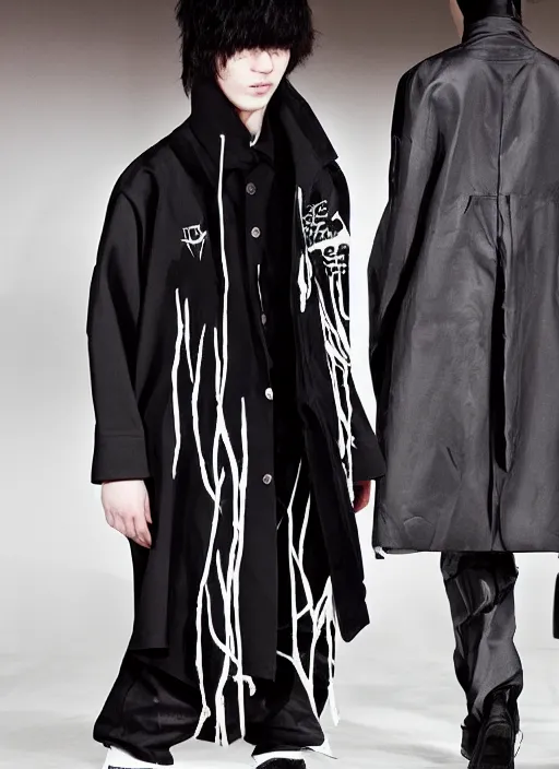 Image similar to Bladee coat designed by Yohji Yamamoto