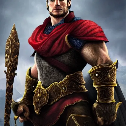 Prompt: Henry Cavill as a character in world of Warcraft