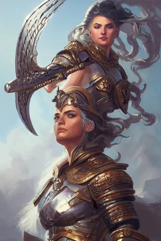 Image similar to amazon valkyrie athena, d & d, fantasy, portrait, highly detailed, headshot, digital painting, trending on artstation, concept art, sharp focus, illustration, art by artgerm and greg rutkowski and magali villeneuve