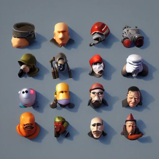 Image similar to 3d render minimalistic octane team fortress characters