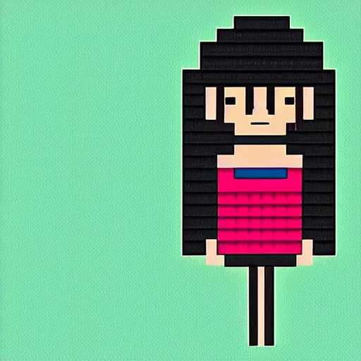 Image similar to Pixel art of Tina Belcher from Bob's Burgers