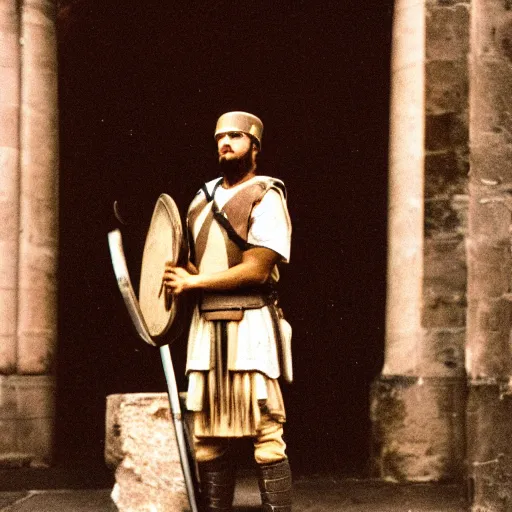 Prompt: 35mm photo of a Roman solider