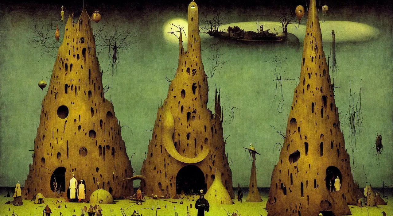 Image similar to single flooded simple!! ( lovecraftian ) gourd tower anatomy, very coherent and colorful high contrast masterpiece by norman rockwell franz sedlacek hieronymus bosch dean ellis simon stalenhag rene magritte gediminas pranckevicius, dark shadows, sunny day, hard lighting