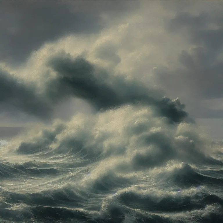 Image similar to a beautiful masterpiece painting of a rough seas on the coast in a storm by juan gimenez, award winning, trending on artstation,