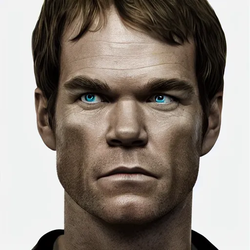 Prompt: Photorealistic Dexter Morgan. Hyperdetailed photorealism, 108 megapixels, amazing depth, glowing rich colors, powerful imagery, psychedelic Overtones, 3D finalrender, 3d shading, cinematic lighting, artstation concept art