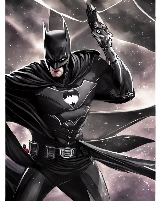 Image similar to ven as batman, with the powers of flash, dynamic lighting, fantasy concept art, trending on art station, stunning visuals, creative, cinematic, ultra detailed, comic strip style