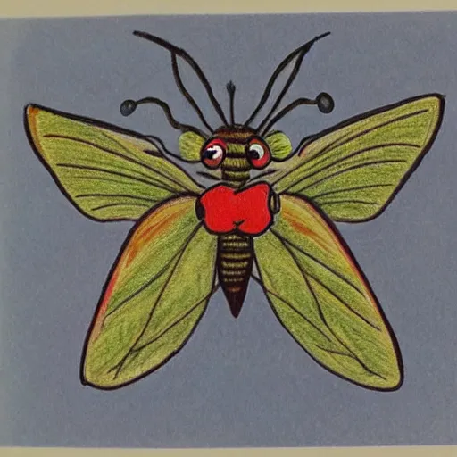 Prompt: a moth drawn by Dr. Seuss