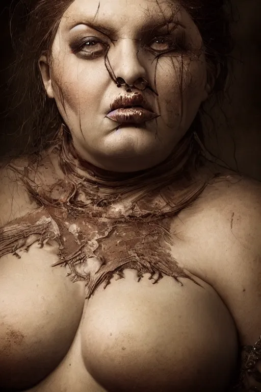 Prompt: detailed portrait of a chubby queen | stefan gesell | waist up