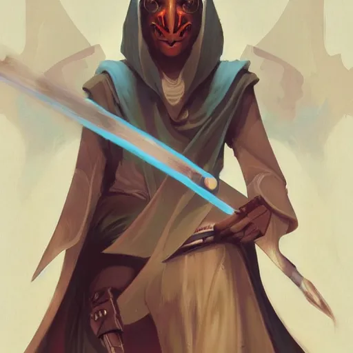 Prompt: Jedi knight by Peter Mohrbacher