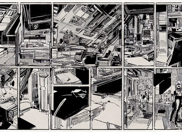 Prompt: a room by al williamson