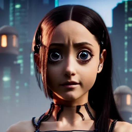 Image similar to ariana grande as alita in alita : battle angel, 8 k resolution, cinematic lighting, anatomically correct