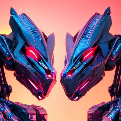 Image similar to a highly detailed close-up bust, of an awe-inspiring beautiful majestic anthropomorphic robotic mecha female dragon, with smooth and streamlined armor, standing and posing elegantly in front of the camera, well detailed head with epic LED eyes, sharp and dangerous sleek design, two arms, digital art, artstation, DeviantArt, professional, octane render, sunset lighting