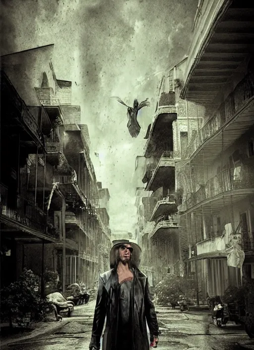 Image similar to 8 k concept art from the modern vampire thriller anthology miniseries / the requiem : scenes from the kindred of new orleans /, by david mattingly and jason harkness and samuel araya and michael whelan and dave mckean. realistic matte painting with photorealistic hdr lighting. composition and layout inspired by christopher mckinney and anka zhuravleva and jordan hoffne.