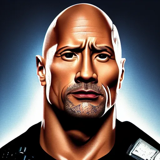 Image similar to Dwayne Johnson in the punisher digital art 4k detailed super realistic