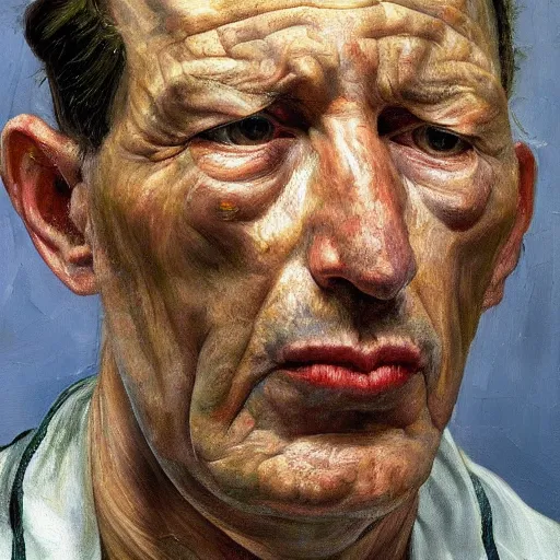 Image similar to high quality high detail painting by lucian freud, hd, lee ronaldo