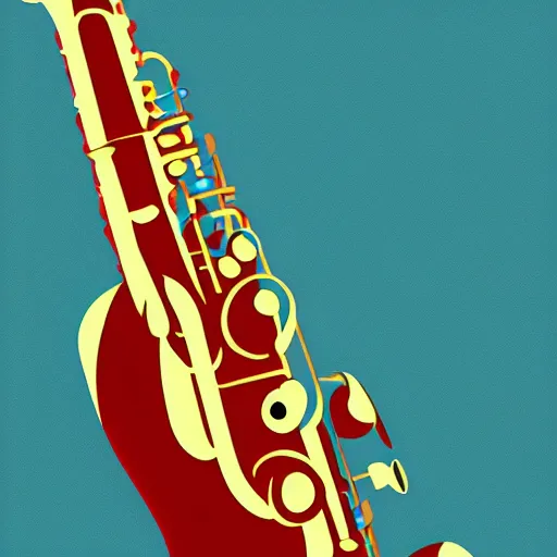 Image similar to help my saxophone is melting, digital art