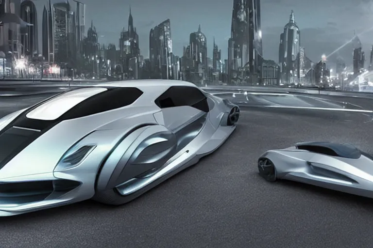 Prompt: a futuristic car in a Futurecity