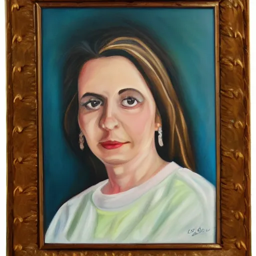 Prompt: a portrait painting of lessie falci