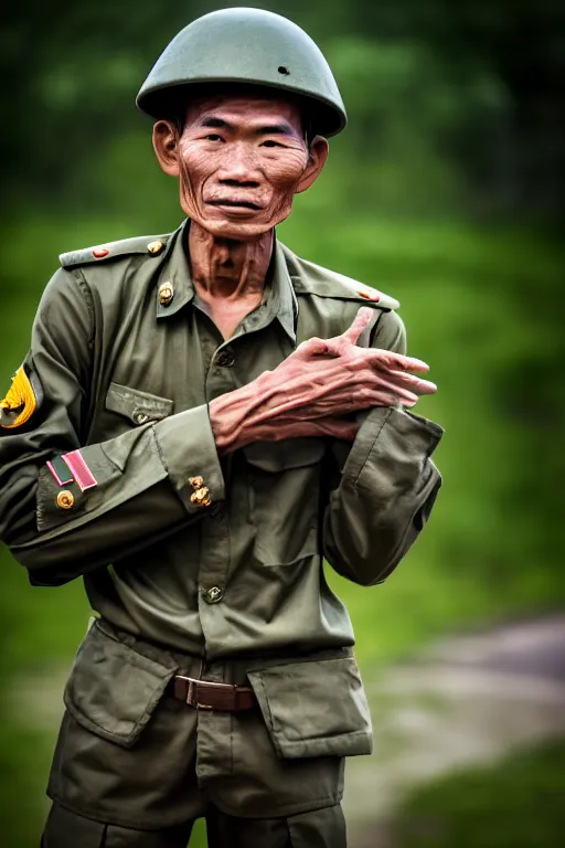 Image similar to vietnam soldier with skateboard, pulitzer award, captured by nikon d 8 5 0, 4 k, body features, face features, bokeh, proportional object features, by daniel berehulak and adnan abidi