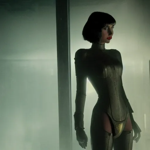 Image similar to Ana de Armas as gynoid in doorway in Blade Runner,