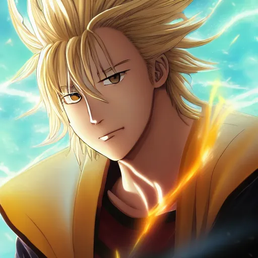 Image similar to portrait of sakata kintoki the golden child of lightning, anime fantasy illustration by tomoyuki yamasaki, kyoto studio, madhouse, ufotable, trending on artstation