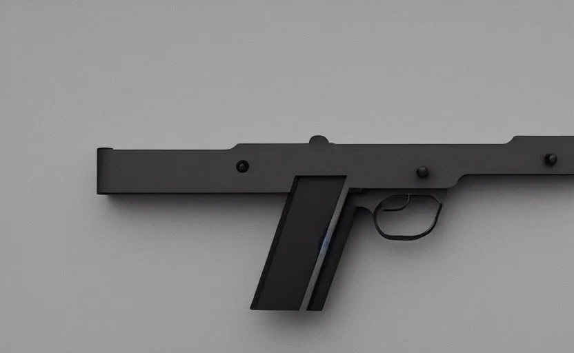 Prompt: minimalist gun inspired by Tesla, studio lighting, octane render