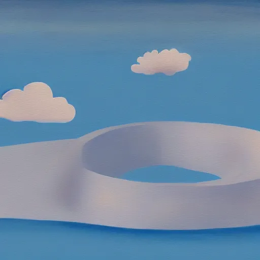 Prompt: Mountain, cloud ring at the tip, large, beautiful painting, digital art, illustration 4