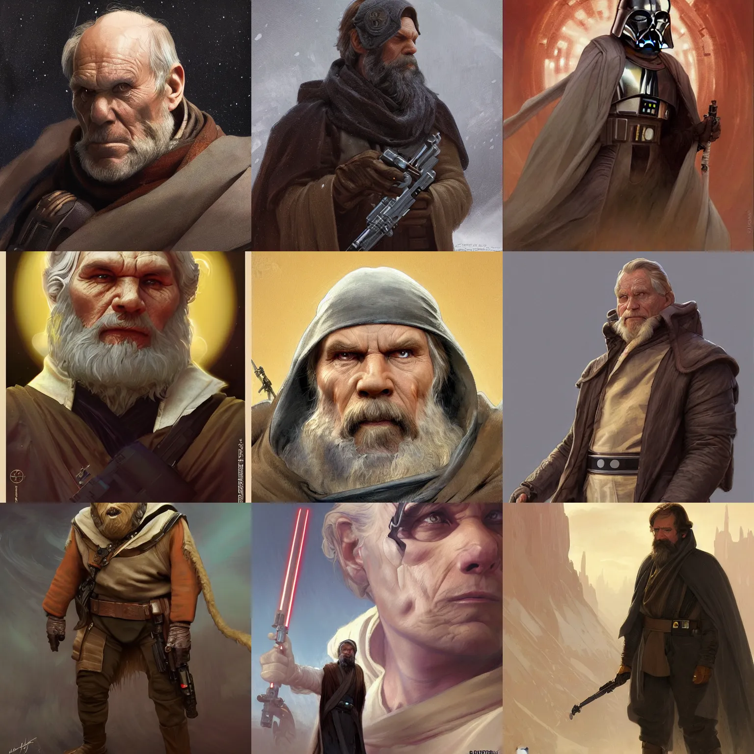 Prompt: Leo Tolstoy Star Wars movie character, highly detailed, digital fantasy character, painted portrait, artstation, concept art, hard focus, illustrations, works by artgerm and Greg Rutkowski, Alphonse Mucha and Craig Mullins, James Jean, Andrey Ryabovichev, Mark Simonetti and Peter Morbacher, 16k,