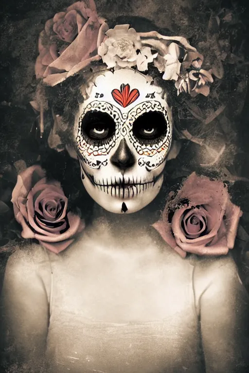 Image similar to Illustration of a sugar skull day of the dead girl, art by Mikko Lagerstedt