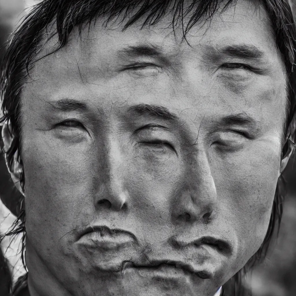 Prompt: ancient mongolian elon musk, close up, cinematic, moody