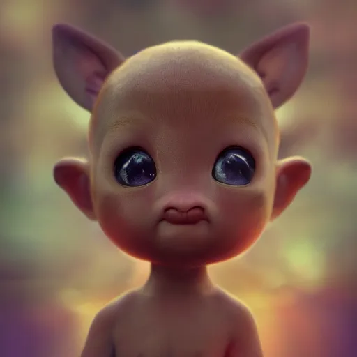 Prompt: full body pose, hyperrealistic photograph of a cute baby avatar creature, dim volumetric lighting, 8 k, octane beautifully detailed render, extremely hyper detailed, intricate, epic composition, cinematic lighting, masterpiece, trending on artstation, very very detailed, stunning, hdr, smooth, sharp focus, high resolution, award, winning photo, dslr, 5 0 mm