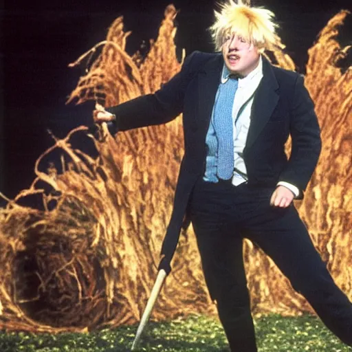 Prompt: Boris Johnson as the Scarecrow from the wizard of oz. Boris Johnsons debut on stage