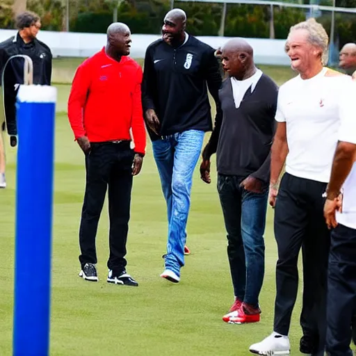 Image similar to michael jordan visiting the campos de sport del sardinero in santander