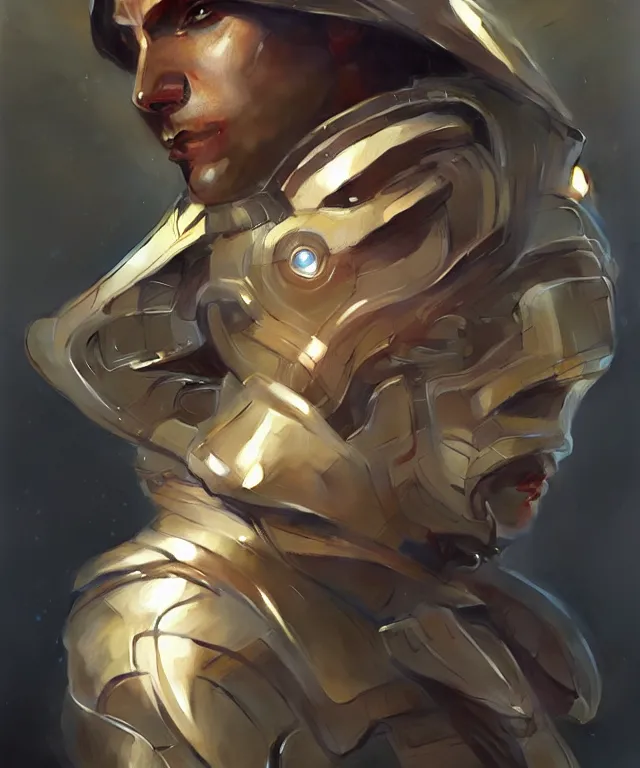 Image similar to gallent man, sci-fi face, elegant, highly detailed, digital painting, artstation, concept art, smooth, sharp focus, illustration, art by artgerm and greg rutkowski and alphonse mucha