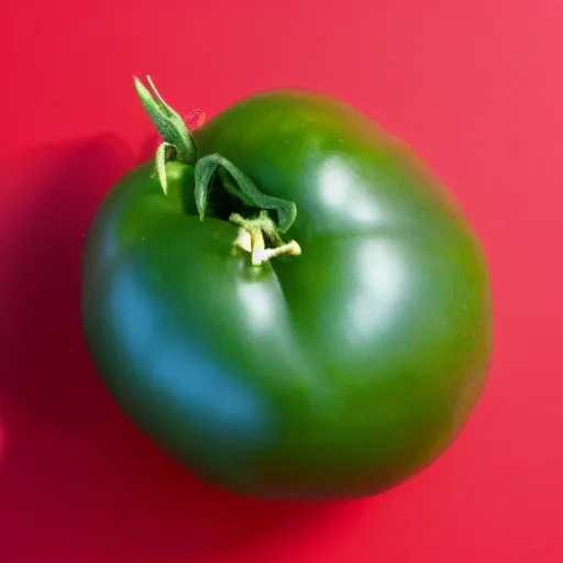 Image similar to blue tomato on red background