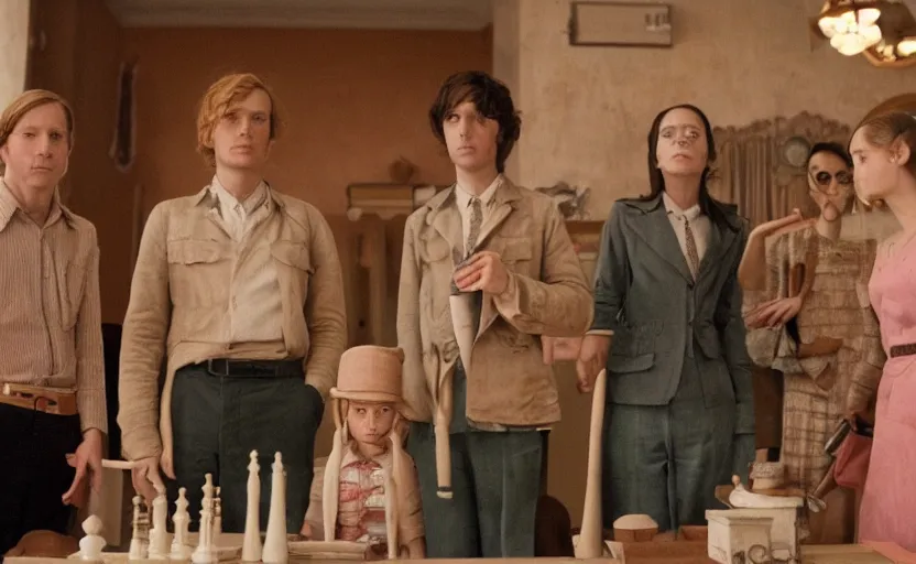 Image similar to a still from a movie directed by wes anderson, high quality, very detailed,