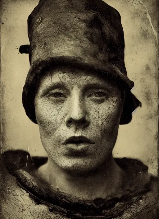 Image similar to old wet plate collodion photography portrait, hyper realistic, elegant, highly detailed, parallax, leica, medium format, by jheronimus bosch and greg rutkowski and louis jacques mande daguerre