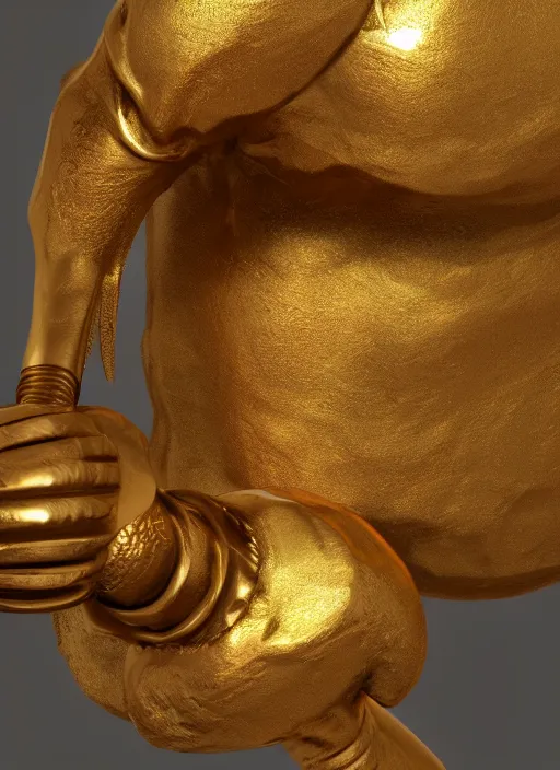 Image similar to a golden bo staff, hyperrealistic, unreal 5, dynamic lights, fidelity render