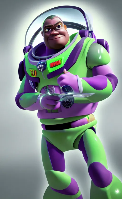 Image similar to kevin hart as buzz lightyear, dynamic lighting, photorealistic fantasy concept art, trending on art station, stunning visuals, creative, cinematic, ultra detailed