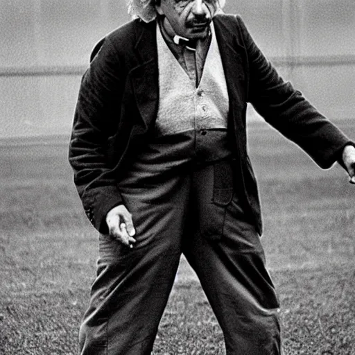 Image similar to albert einstein as one of the baseball furies in the warriors