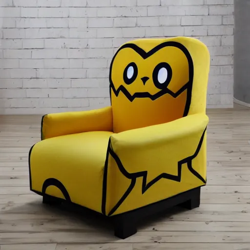 Image similar to an armchair in the shape of pikachu