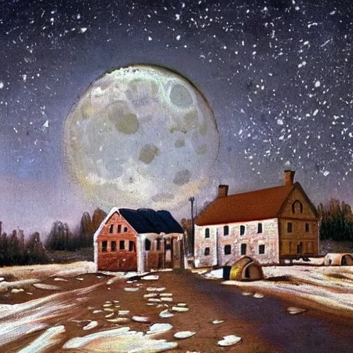 Image similar to russian village on moon