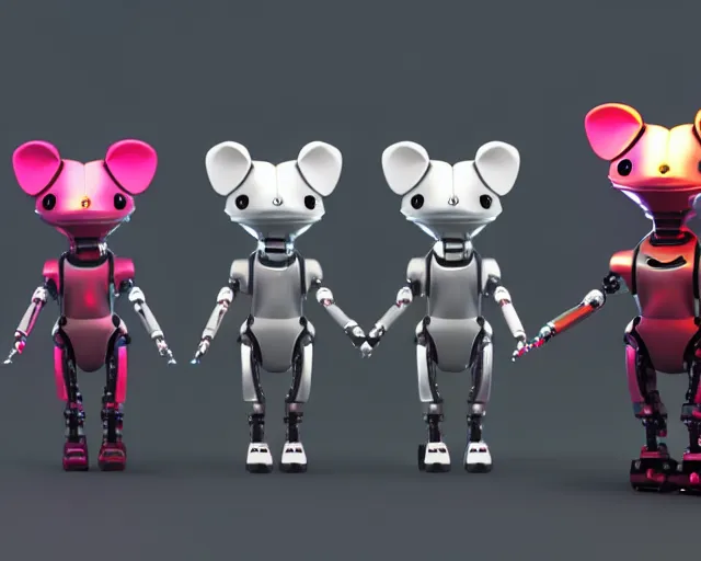 Image similar to futuristic ferret - shaped robot, robotic ferret - shaped 3 d octane render, cyberpunk ferret - shaped mechanical robot