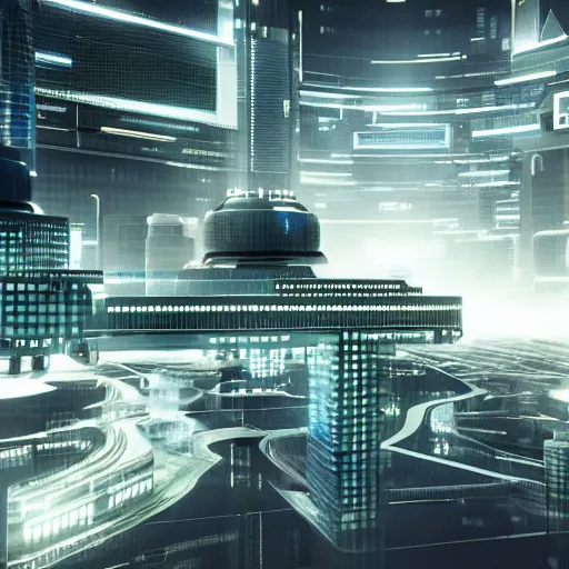 Image similar to futuristic cypherpunk city, octane render.