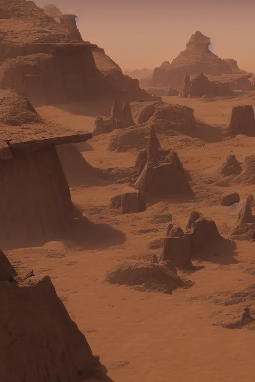 Image similar to retro Tatooine by Mark maggiori, Matte painting, trending on artstation and unreal engine